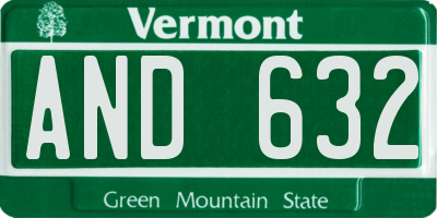 VT license plate AND632