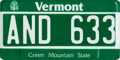 VT license plate AND633