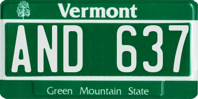 VT license plate AND637