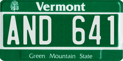 VT license plate AND641