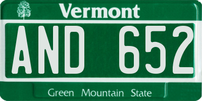 VT license plate AND652