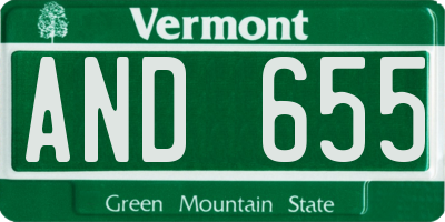 VT license plate AND655