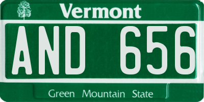 VT license plate AND656