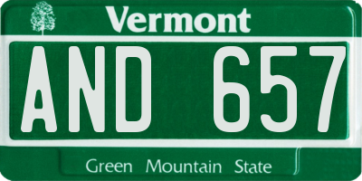VT license plate AND657