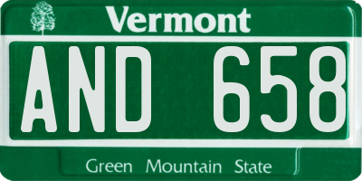 VT license plate AND658