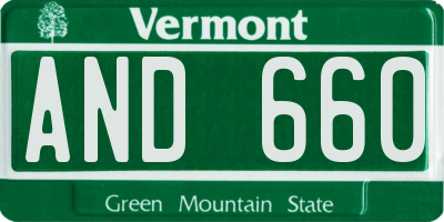 VT license plate AND660