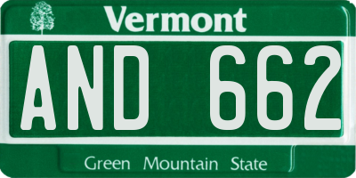 VT license plate AND662