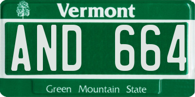 VT license plate AND664