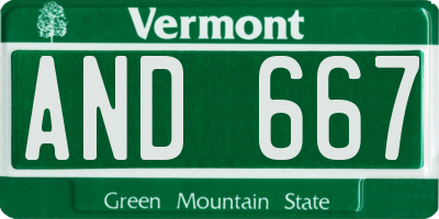 VT license plate AND667