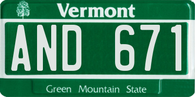 VT license plate AND671