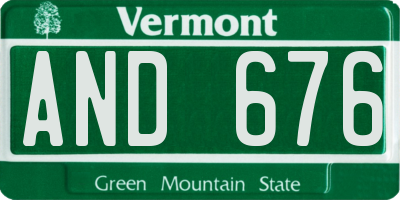 VT license plate AND676