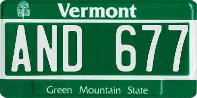 VT license plate AND677