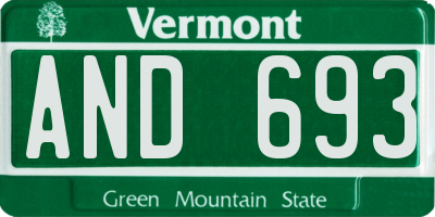VT license plate AND693