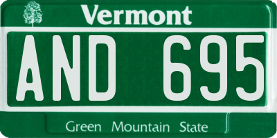VT license plate AND695