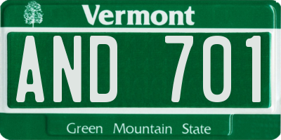 VT license plate AND701