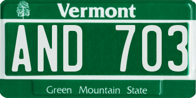 VT license plate AND703