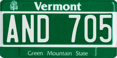 VT license plate AND705