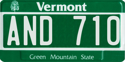 VT license plate AND710