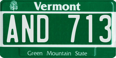 VT license plate AND713