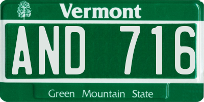 VT license plate AND716
