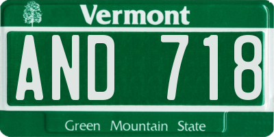 VT license plate AND718