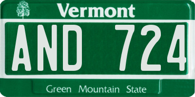 VT license plate AND724