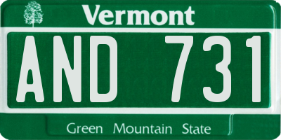 VT license plate AND731
