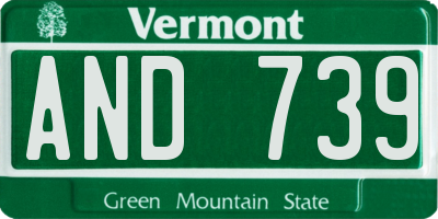 VT license plate AND739