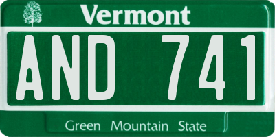 VT license plate AND741