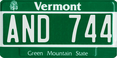 VT license plate AND744