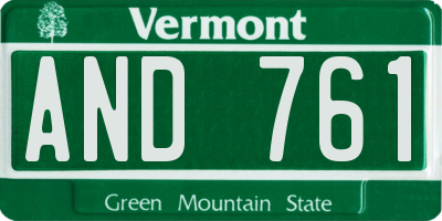 VT license plate AND761