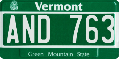 VT license plate AND763
