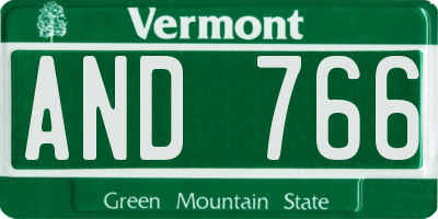 VT license plate AND766