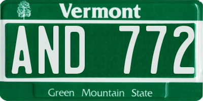 VT license plate AND772