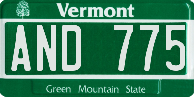VT license plate AND775