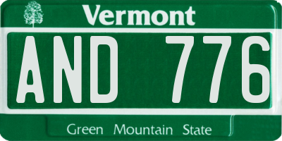 VT license plate AND776