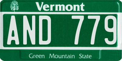 VT license plate AND779