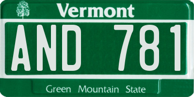 VT license plate AND781