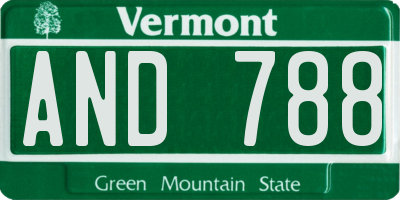 VT license plate AND788