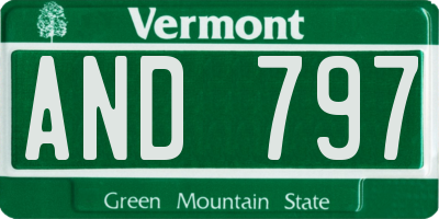VT license plate AND797