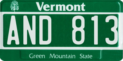VT license plate AND813