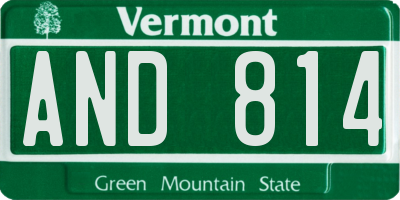 VT license plate AND814
