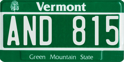 VT license plate AND815