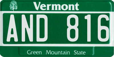 VT license plate AND816
