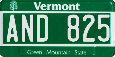 VT license plate AND825