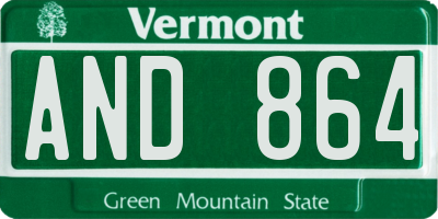 VT license plate AND864