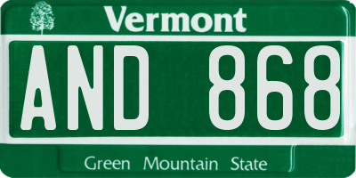 VT license plate AND868