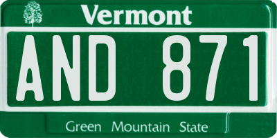 VT license plate AND871