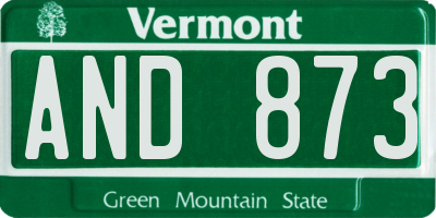 VT license plate AND873