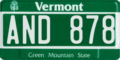 VT license plate AND878